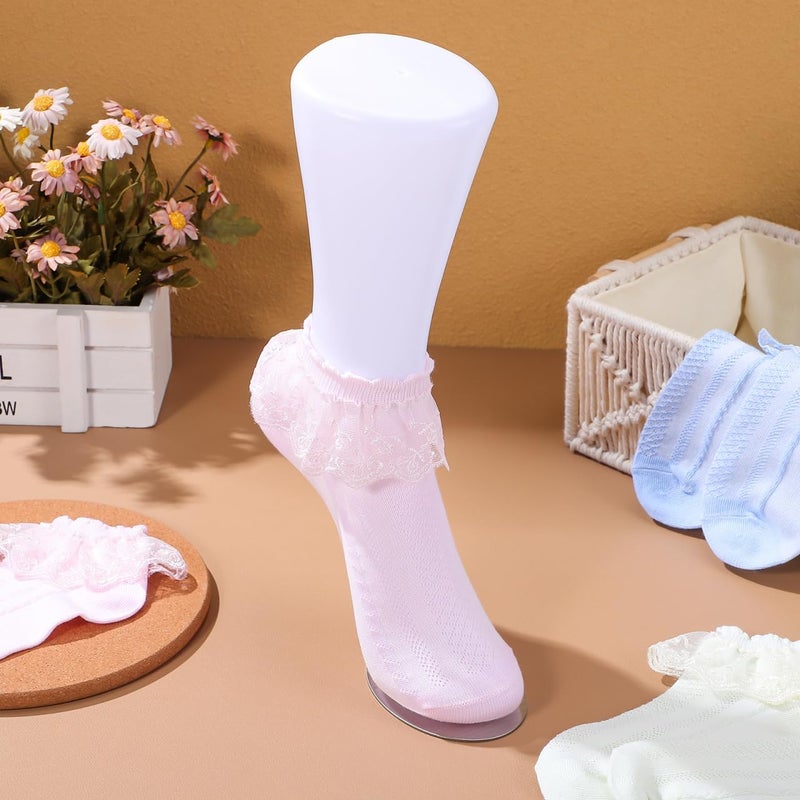Cabilock White Mannequin Foot Display Ankle Bracelet Shoe Sock Model Display Plastic Short Stocking Mannequin Human Foot Display Mold for Shop Home - Image 3